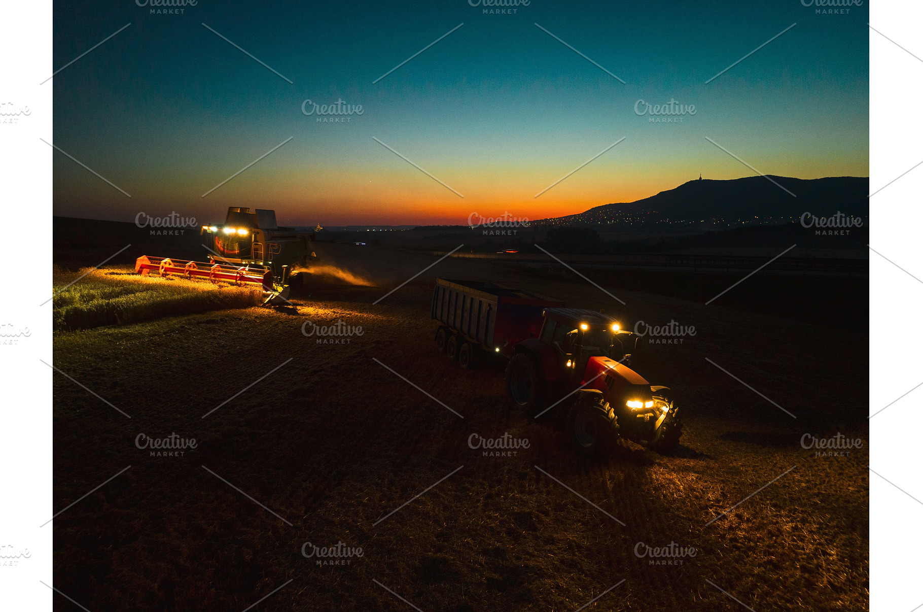 Aerial view of a tractor and, an Industrial Photo by HalfPoint