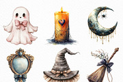 Watercolor Sepia Coquette Halloween, an Illustration by Craft Nest (Thumbnail 4 of 6)