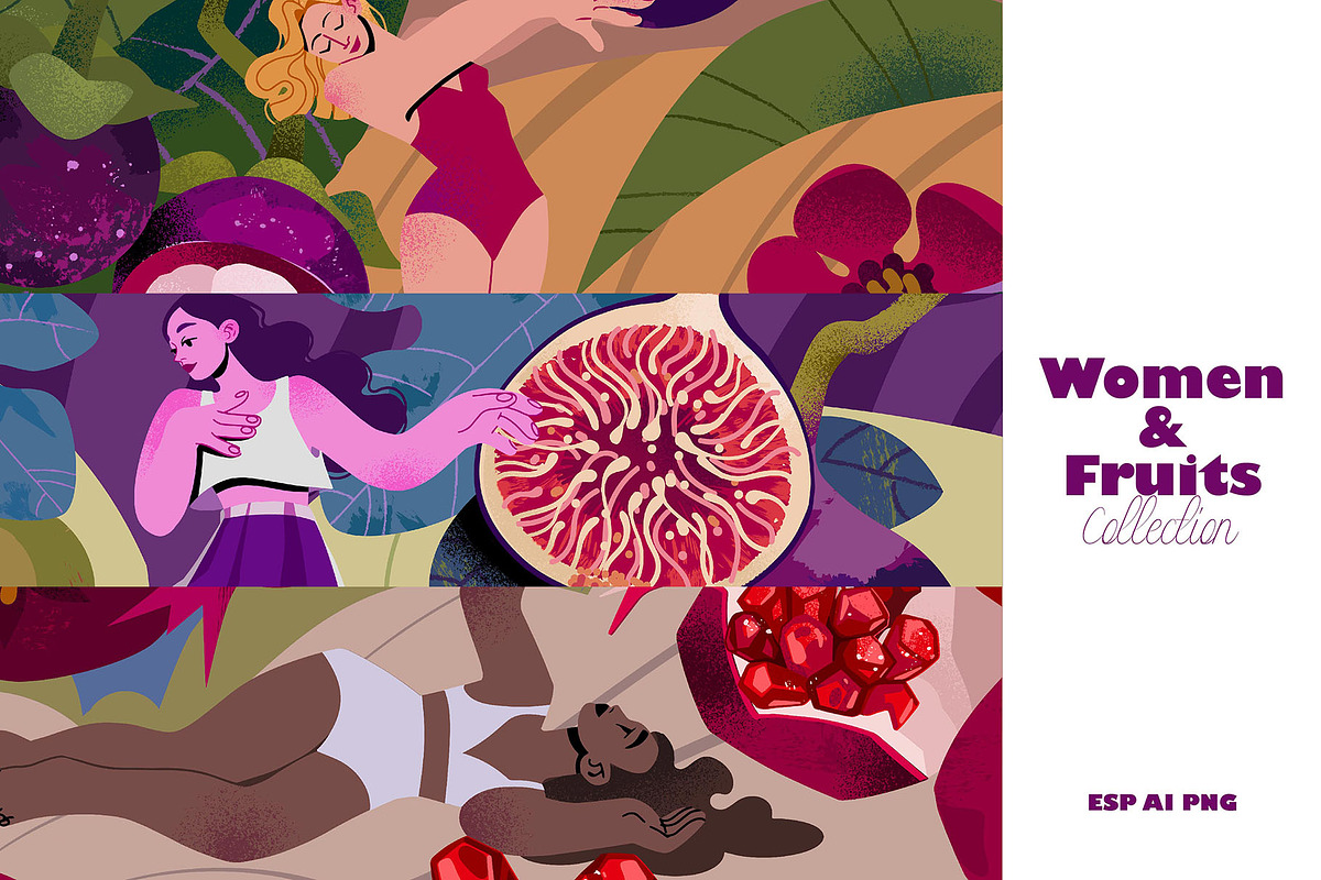 Women&Fruits illustration Collection, a Person Illustration by UnaAnya (Photo 1 of 8)