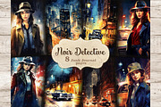 Noire Detective Junk Journal Paper, a Person Illustration by GlamArtZhanna (Thumbnail 1 of 9)