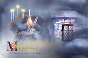 Sale!Watercolor Magician Clipart Set, a Decorative Illustration by ArtCreationsDesign (Thumbnail 1 of 9)