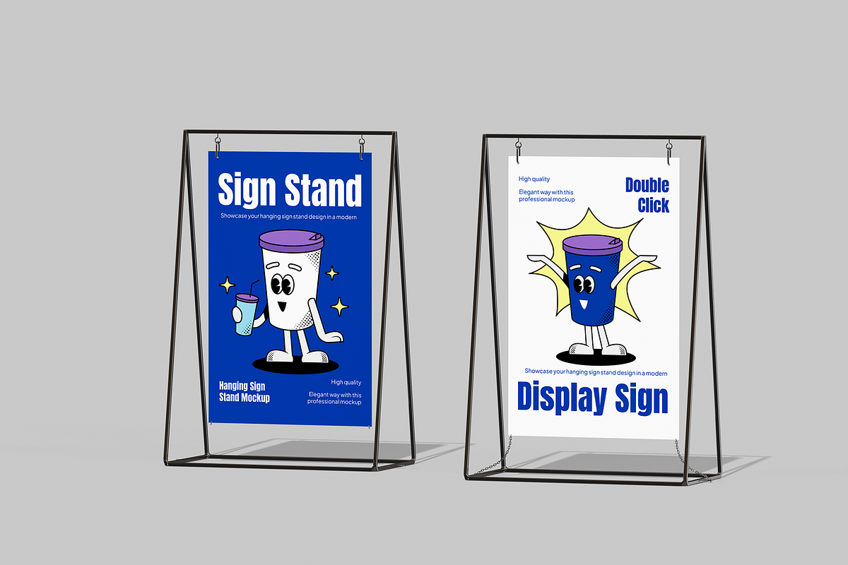 Sign Stand Mockup, an Advertising Mockup by Permadi Creative (Photo 4 of 5)