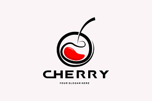 Cherry Fruit logo, Red Colored plant, a Design Template by Maylianaw28