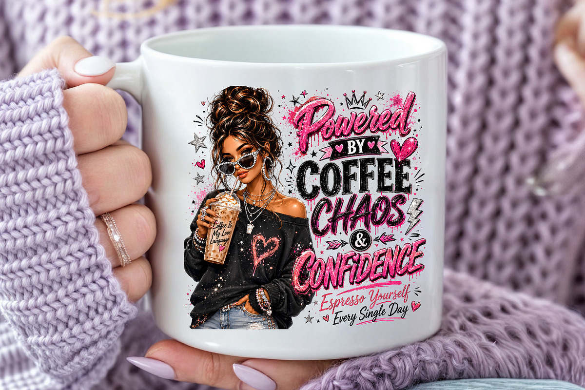 Powered By Coffee Chaos & Confidence, a Person Illustration by Rose Art (Photo 4 of 4)