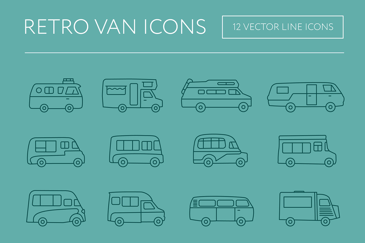 Retro Van Icons, a Solid Icon by the cabin supply co (Photo 1 of 4)