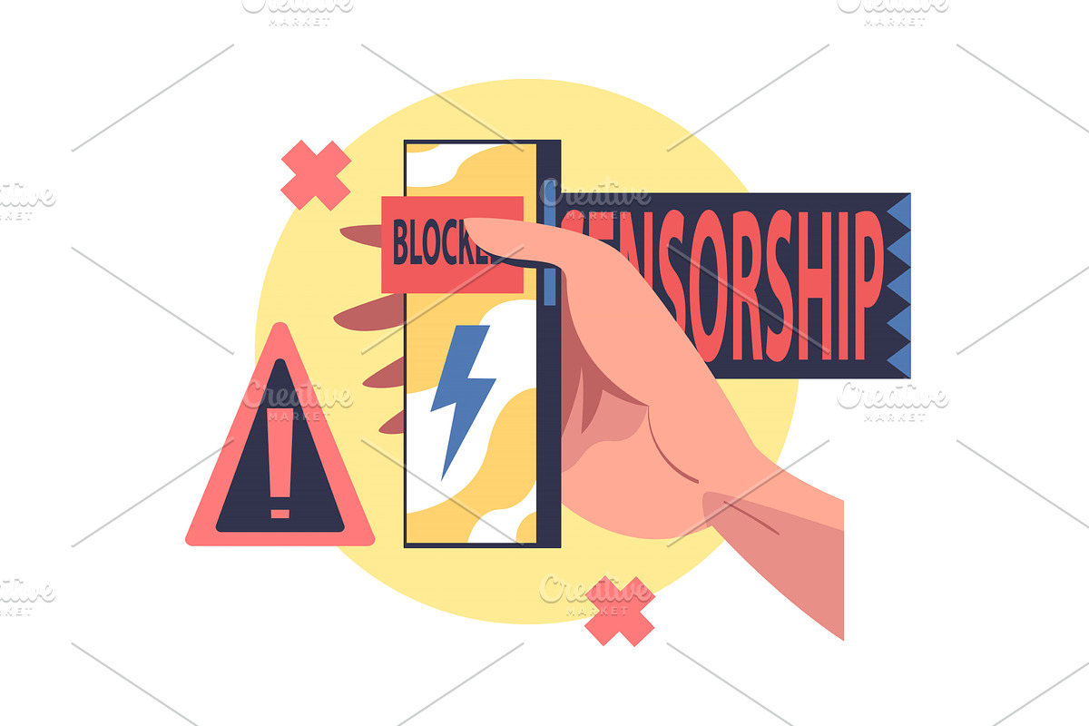 Prohibition of Independent Media, an Illustration by TopVectors