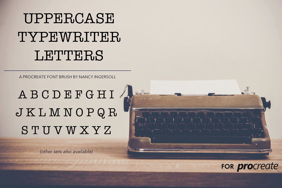 Procreate Typewriter Font Uppercase preview 3