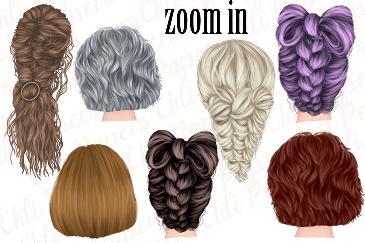 Custom Hairstyles Clipart, an Illustration by chilipapers (Photo 2 of 3)