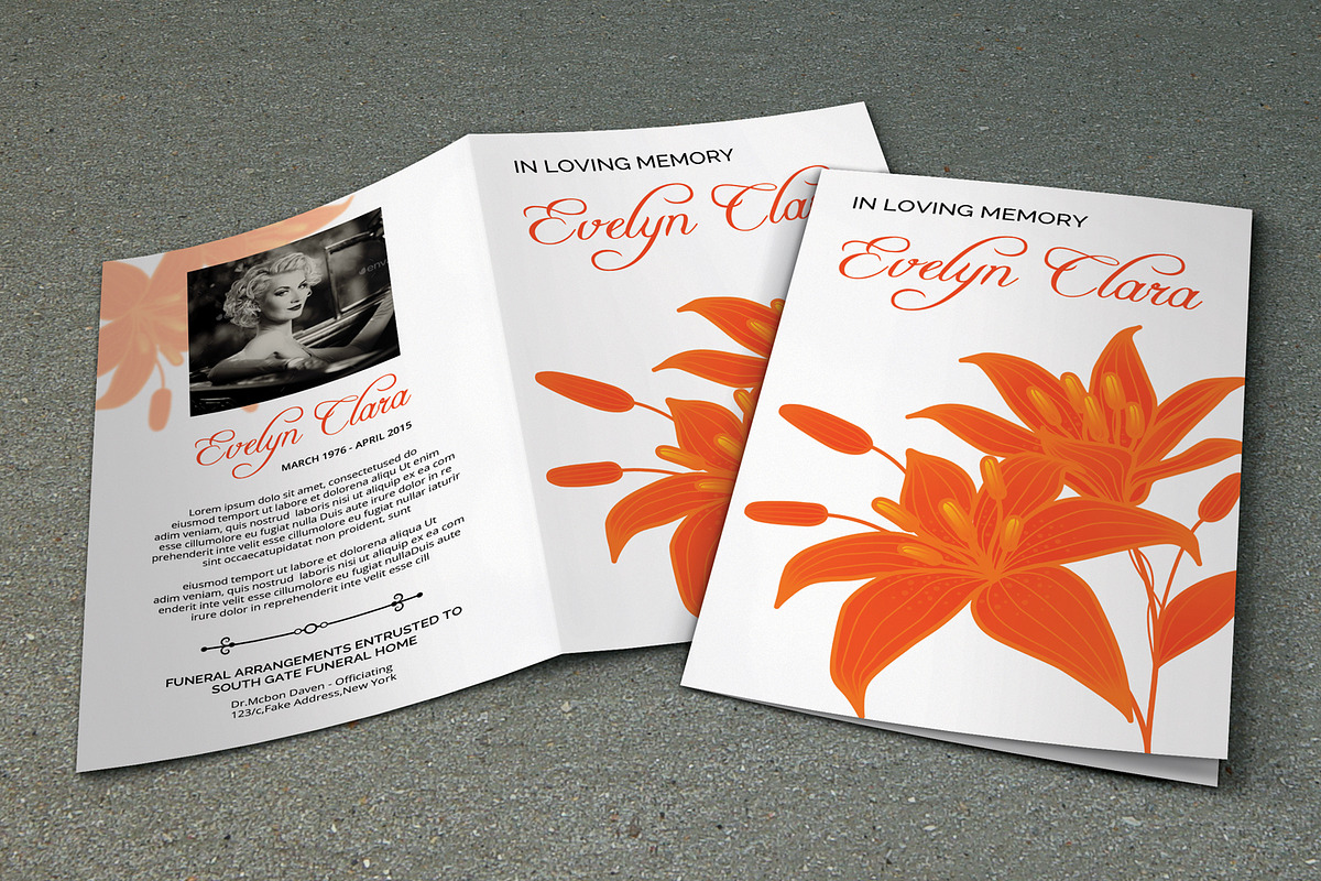 Floral Funeral Program Template-V308, a Brochure Template by Template Shop (Photo 1 of 4)