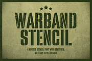 Warband – Stencil Font, a Sans Serif Font by Sronstudio (Thumbnail 1 of 12)