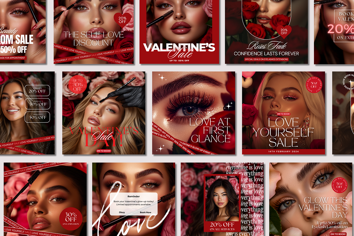 Brows & Lashes Instagram Templates, a Social Media Template by DesignsbyMariaStudio (Photo 5 of 10)