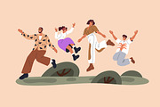 Happy families jumping with kids set, a Person Illustration by Good Studio (Thumbnail 13 of 13)