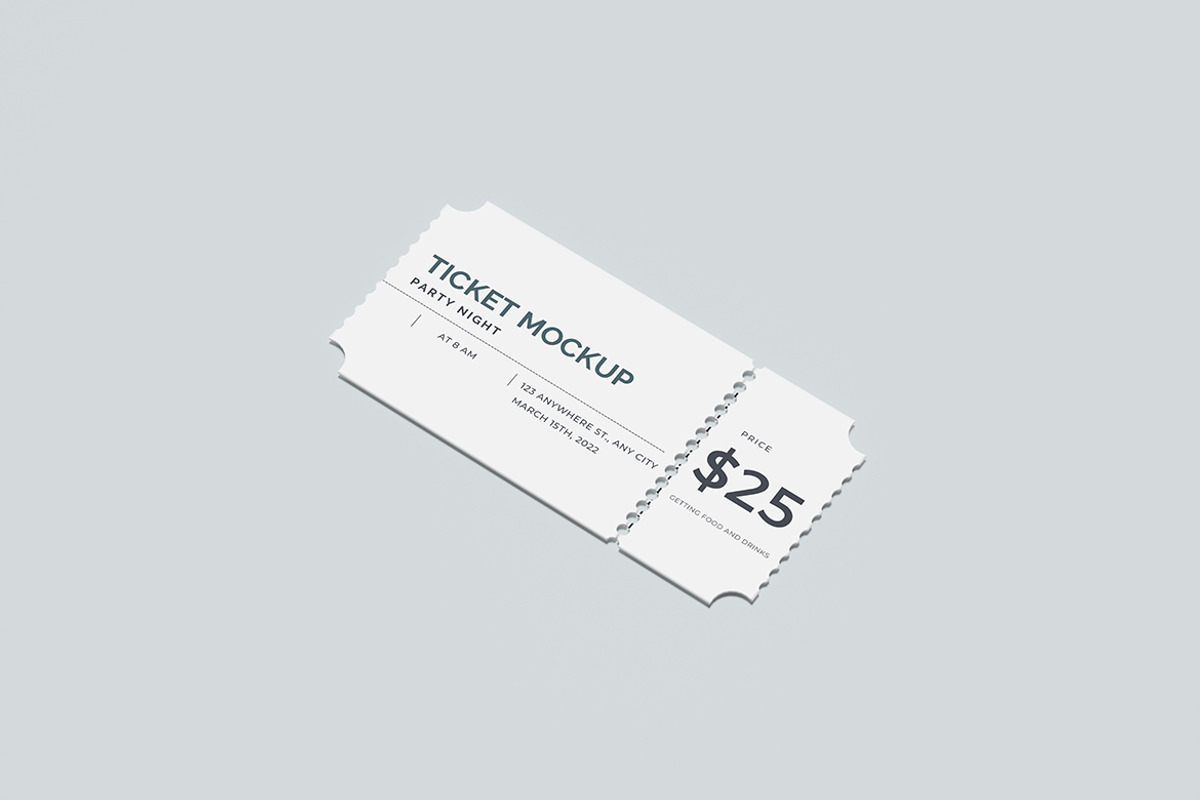 Ticket Mockup, a Books & Magazine Mockup by mahhyud (Photo 4 of 5)