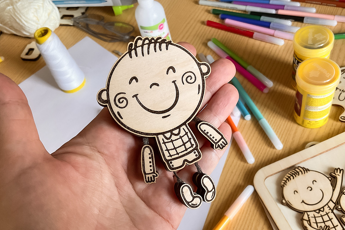 Movable Doll SVG for Laser Cutting, an Object Graphic by Bubert Art (Photo 6 of 8)