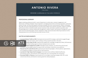 ATS CV / Resume, a Resume Template by Anjum Ilyas