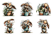 Whimsical Spring bunny clipart, an Illustration by SinaCreation (Thumbnail 5 of 11)