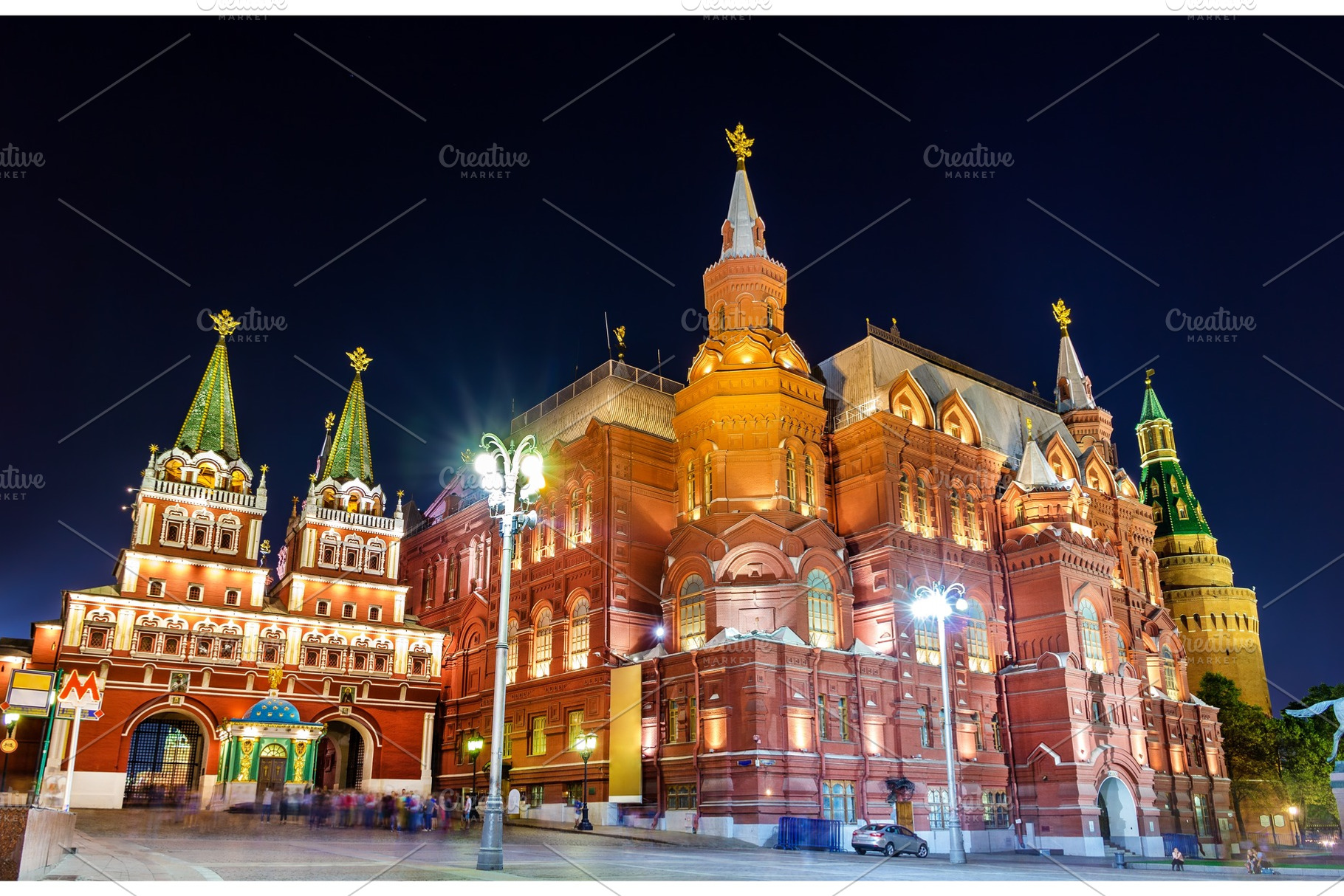 Resurrection or Iberian Gate and the State Historical Museum in Moscow, Russia, an Architecture Photo by Leonid Andronov
