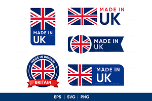 Made in UK Badge Label Bundle, an Illustration by Soufone