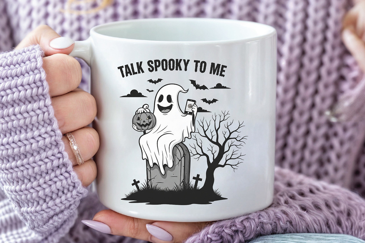 Halloween Ghost Talk Spooky to Me, an Illustration by CraftArtStudio (Photo 2 of 4)