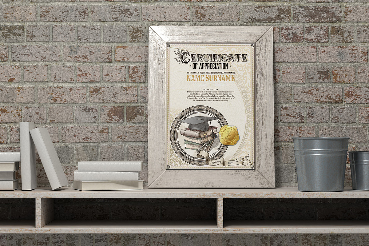 Vintage Certificate Templates, a Stationery Template by inshader (Photo 9 of 12)