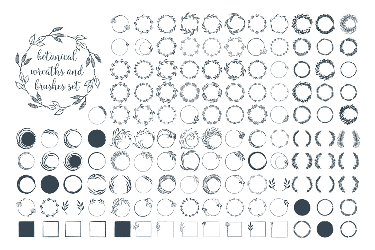 Botanical wreaths and brushes set, an Illustration by Floralis (Photo 1 of 4)