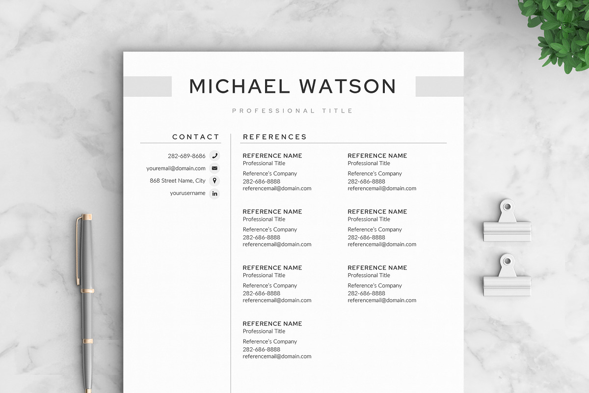 Resume/CV - The Watson, a Resume Template by CreativeLandStudio (Photo 7 of 10)