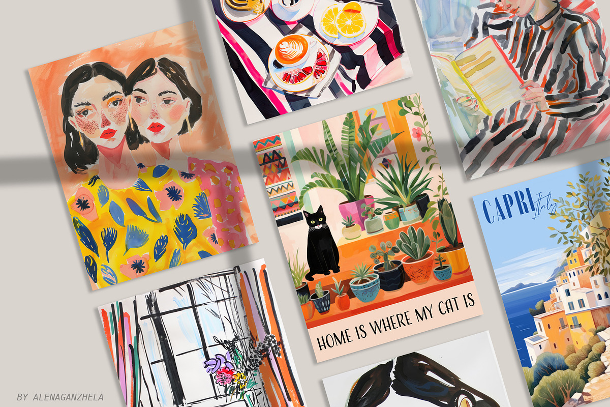 MODERN WALL ART GALLERY mixed prints, a Background Graphic by alenaganzhela (Photo 4 of 11)
