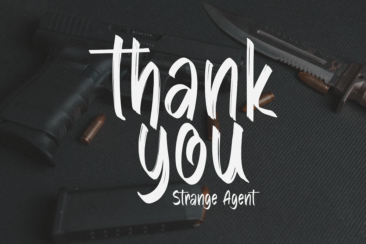 Strange Agent - Casual Brush, a Font by Dumadistyle (Photo 6 of 6)