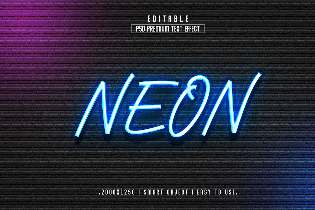 Neon 3D Editable Psd Text Effect, a Layer Style Add-On by Md Jahidul99