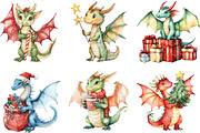Fairy Christmas Dragon Clipart, an Illustration by CraftArtStudio (Thumbnail 3 of 6)
