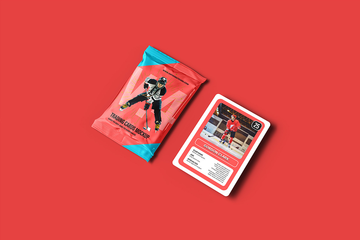 Trading Cards Mockup v.4 - 12 views, a Merchandise Mockup by Illusiongraphic (Photo 2 of 25)