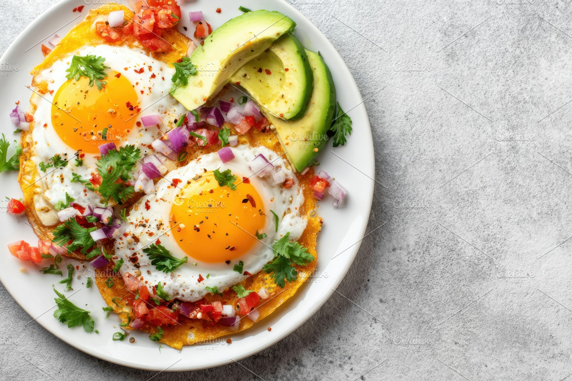 Sunny-side-up eggs with avocado, a Food & Drink Photo by AlyaAnd