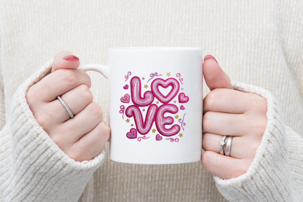Faux Yarn Valentine Png Crochet Love, an Illustration by designcity5 (Photo 3 of 9)
