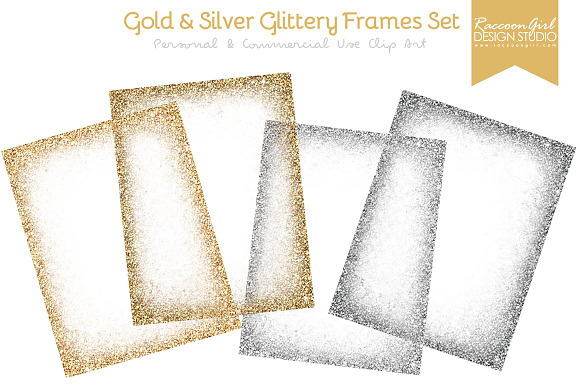 Gold & Silver Glittery Frames preview 2