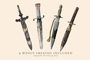 Vintage Daggers Clipart Illustration, an Illustration by Secret Helper (Thumbnail 6 of 8)