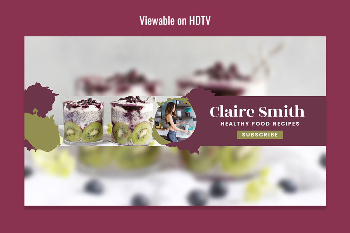 Youtube Channel Art - Healthy Food, a Templates & Theme by SlideFactory (Photo 3 of 5)