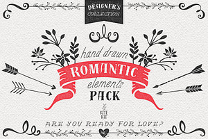 Hand Drawn Romantic Decoration Pack