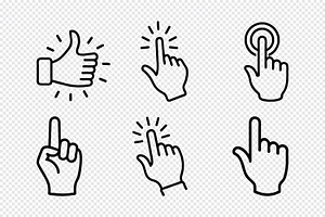 Collection of hand pointer and click, an Icon by Toufiqul