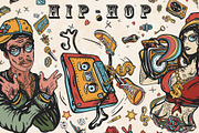 Hip hop old school tattoo, a Background Graphic by intueri (Thumbnail 1 of 7)