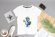 Watercolor Cute Peacock Clipart, an Object Graphic by Negarin Digital Art (Thumbnail 8 of 11)
