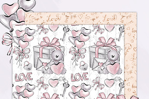 Valentines Day Digital Paper Pack