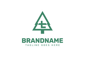 Letter T Pine Tree Logo, a Branding & Logo Template by Pray Art Design Studio