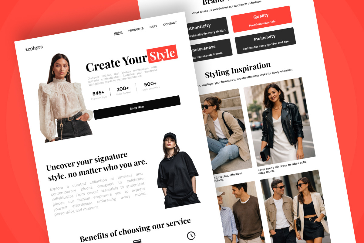 Zephyra - Editorial Fashion Landing, a Landing Page Template by productype1 (Photo 4 of 5)