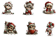 Whimsical Christmas Kitty Clipart, a Seasonal Illustration by CreationArt (Thumbnail 4 of 5)