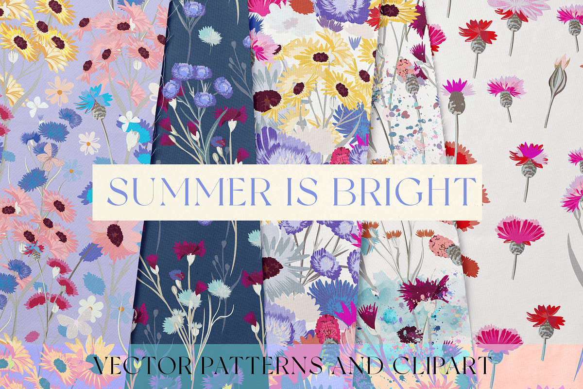 Summer is bright vector set patterns, a Pattern Graphic by FleurArt (Photo 1 of 11)