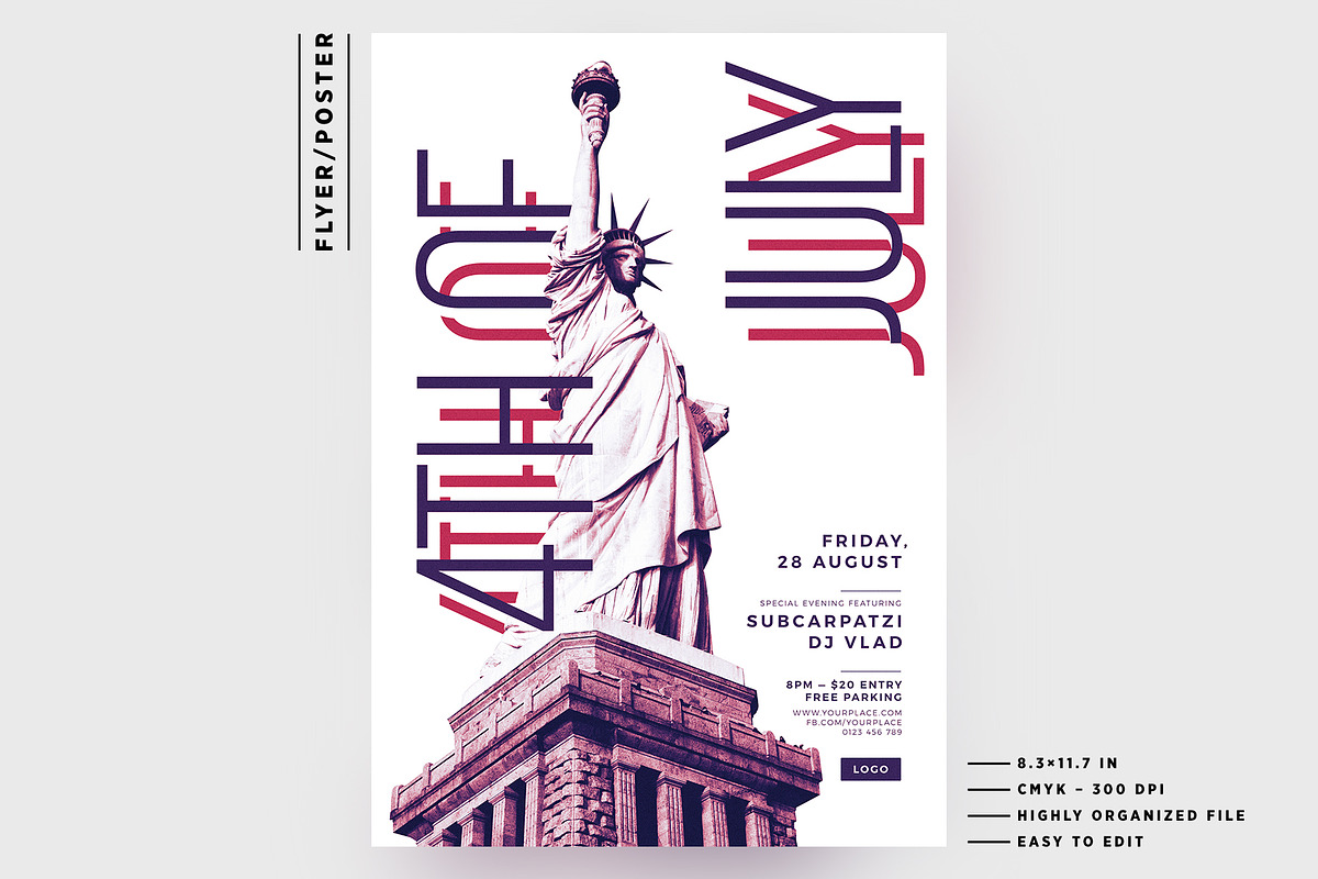 4th of July Flyer / Poster, a Flyer Template by Mariux (Photo 2 of 2)