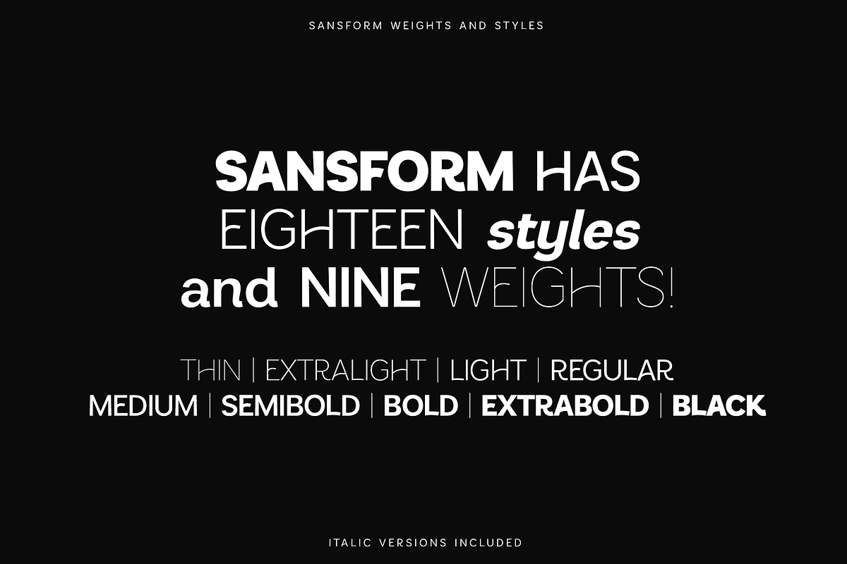 Sansform - Sans Serif Font Family, a Sans Serif Font by VP Fonts (Photo 16 of 19)