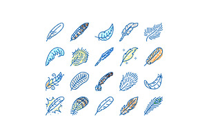 feather bird soft quil fluffy icons, an Object Illustration by pikepicture