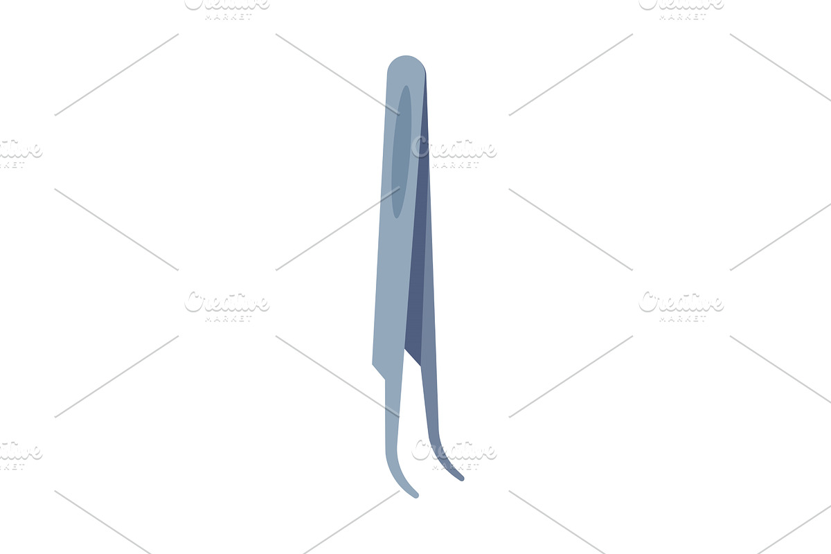 Steel Medical Tweezers, Curved, a Healthcare Illustration by TopVectors