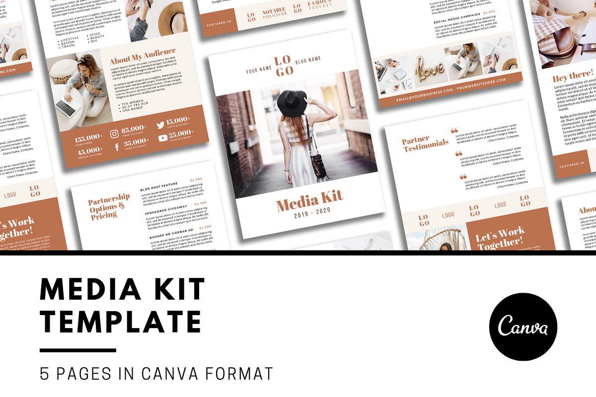Media Kit Template Canva, a Stationery Template by ProductiveandFree (Photo 1 of 7)